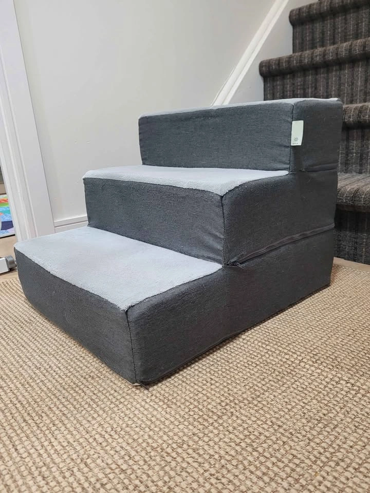 Zinus 3 Step Pet Stairs - Grey, Small - photo 3