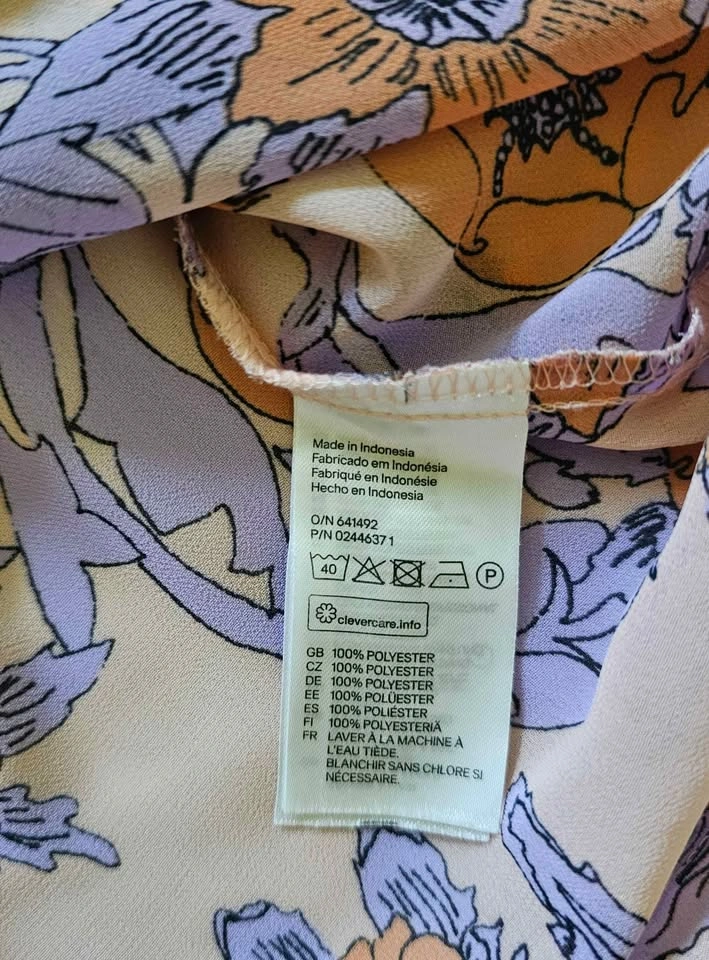 Brand New H&M Floral Sleeveless Button-Down Chiffon Blouse - Siz - photo 4