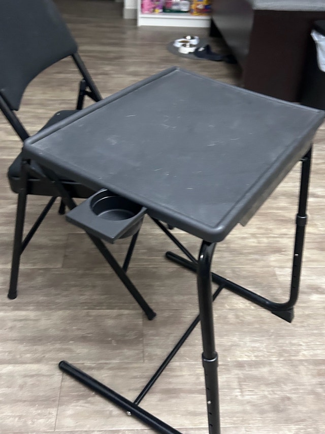 Adjustable Folding TV Tray Table - photo 2