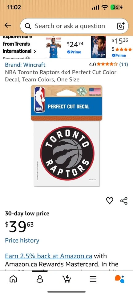 Toronto Raptors Official NBA 8" Logo Magnet Brand New Sealed - photo 3