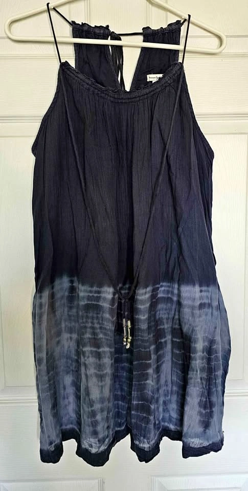 AMERICAN EAGLE 100% Cotton Indigo Tie-Dye Boho Tank Sundress