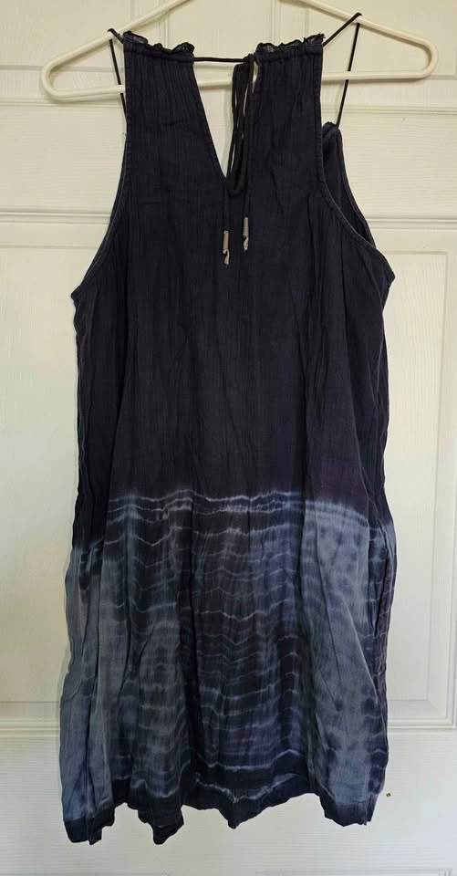 AMERICAN EAGLE 100% Cotton Indigo Tie-Dye Boho Tank Sundress - photo 2