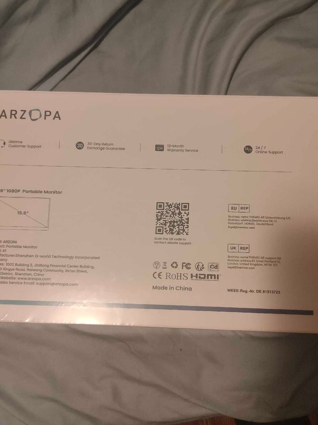 Arzopa 15.6” Portable Monitor – Brand New - photo 2