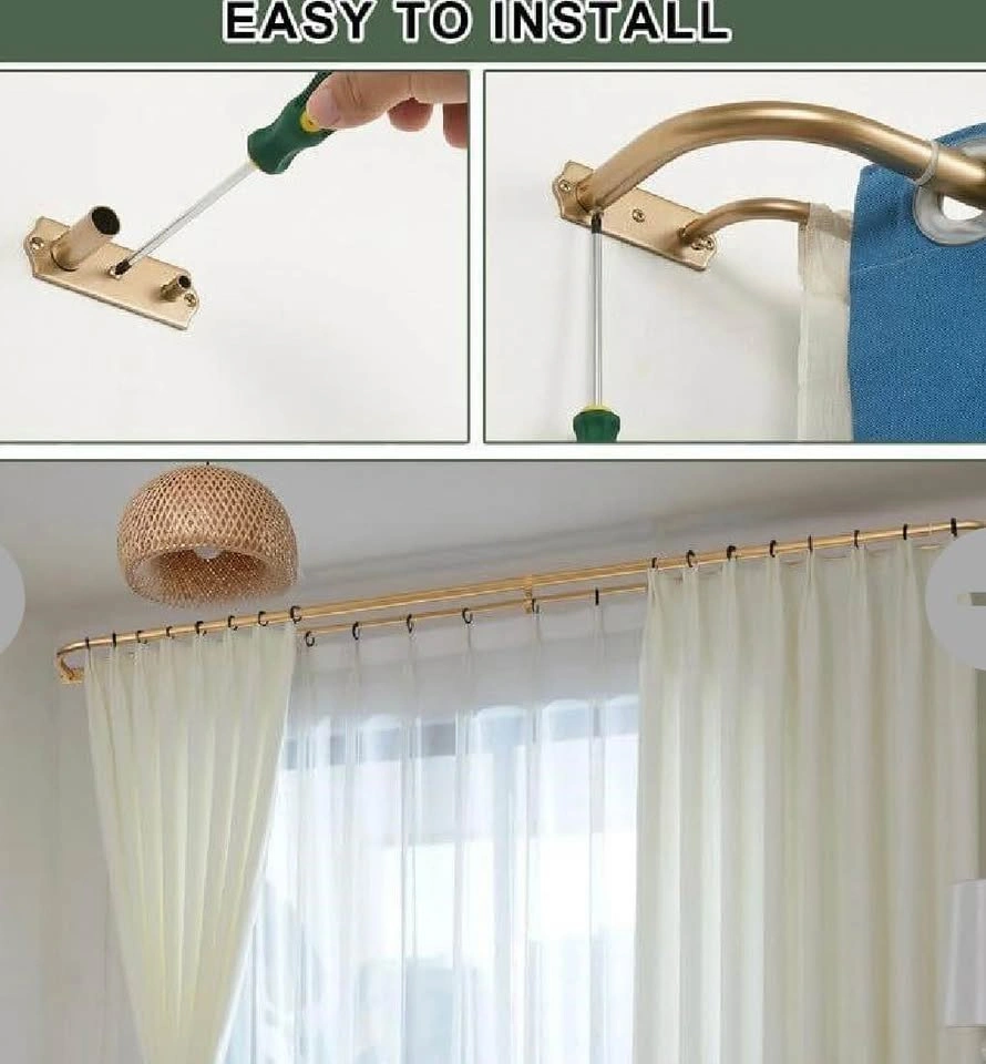 Gold Double Wrap Around Curtain Rod - photo 3