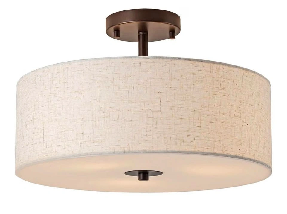 16-Inch Modern Drum Semi-Flush Mount Ceiling Light
