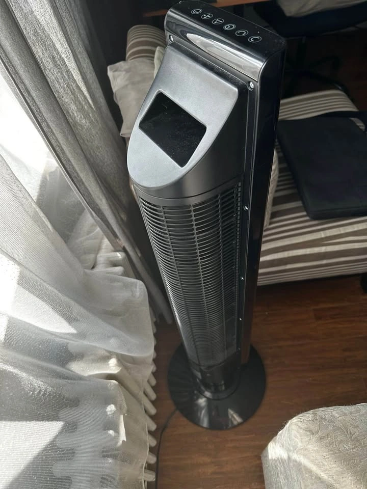 NOMA Oscillating DC Motor Tower Fan, 5-Speed, Black - photo 3