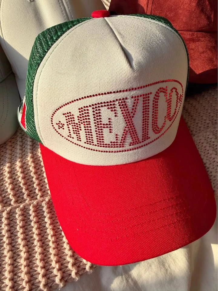 Mexico Rhinestone Trucker Hat