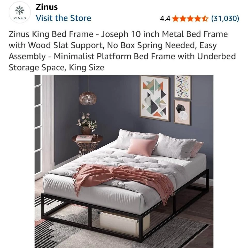 Zinus Joseph 10 Inch King Metal Platform Bed Frame