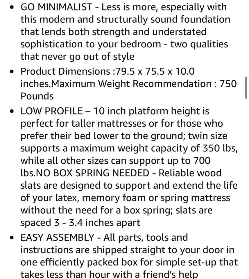 Zinus Joseph 10 Inch King Metal Platform Bed Frame - photo 3