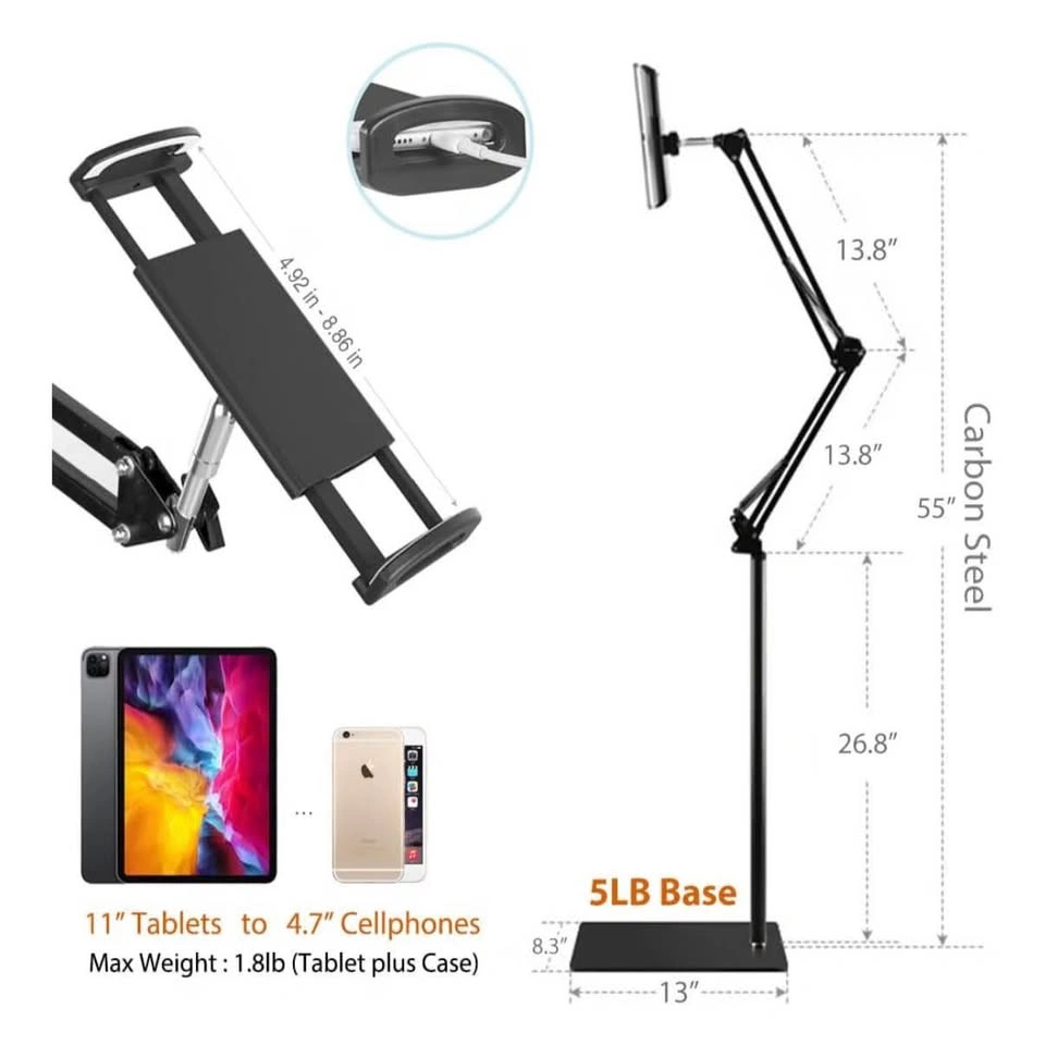 ELEKPARTS Tablet Floor Stand, Overhead Camera Phone Mount - photo 2
