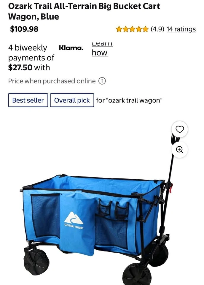 Ozark Trail All-Terrain Big Bucket Cart Wagon
