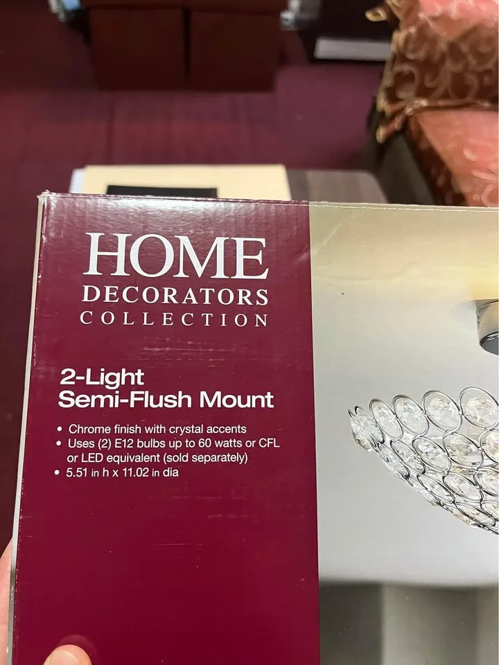 Brand NEW 2-Light Semi-Flush Mount image indicator(8)