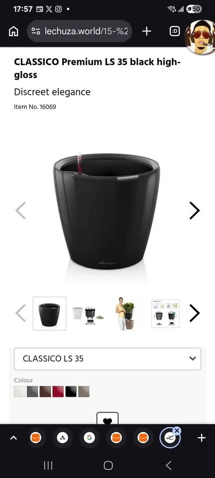 Lechuza CLASSICO Premium LS 35 Black high-gloss planter - photo 4
