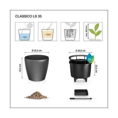 Lechuza CLASSICO Premium LS 35 Black high-gloss planter - photo 5