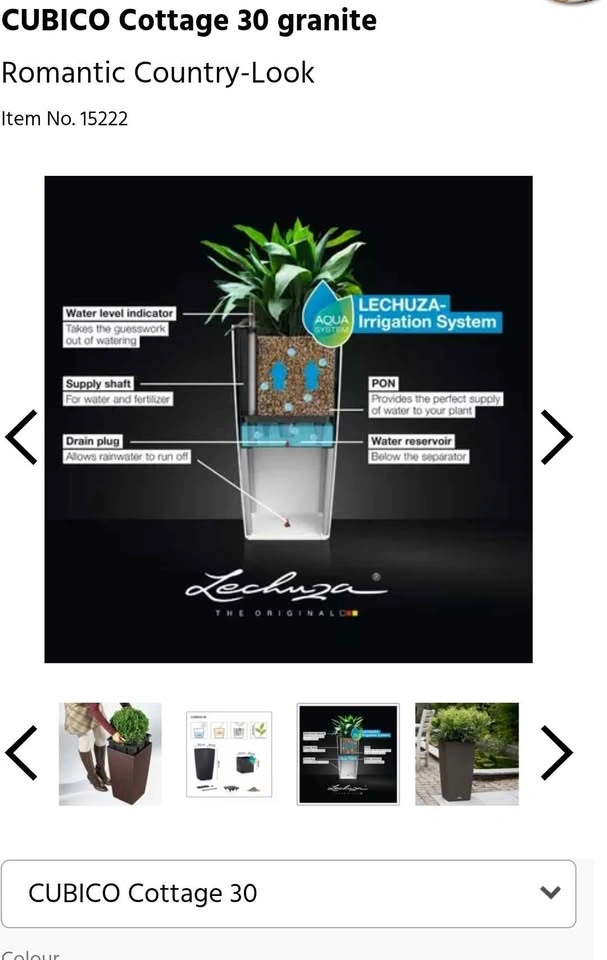 Lechuza Cubico 30 Cottage self-watering planters - photo 4