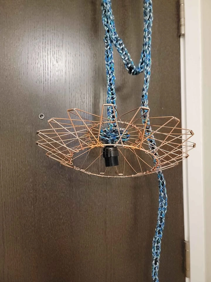 Custom ..orpomo.. 10ft hanging lamp in blue marine - photo 2
