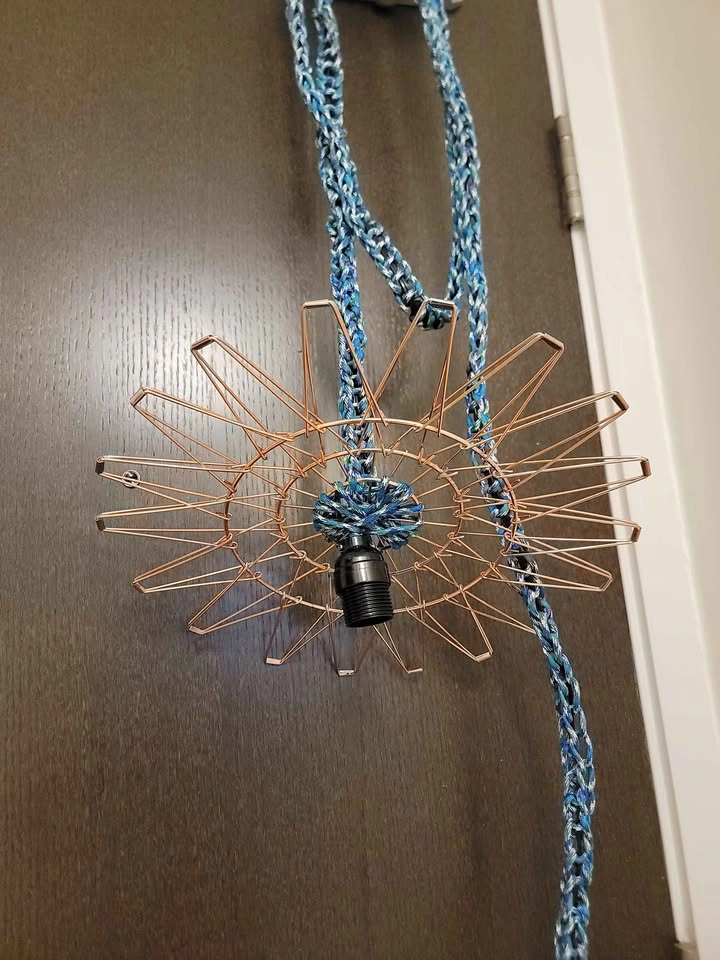 Custom ..orpomo.. 10ft hanging lamp in blue marine - photo 3