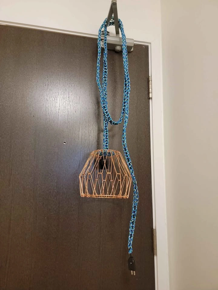 Custom ..orpomo.. 10ft hanging lamp in blue marine - photo 4