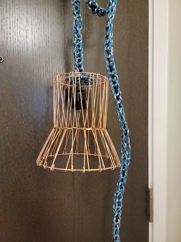 Custom ..orpomo.. 10ft hanging lamp in blue marine - photo 5