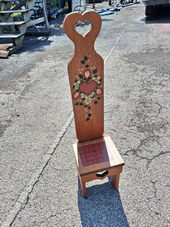 Hand painted wooden decorative chair