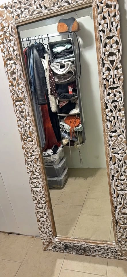 Carved Wood Full Length Mirror