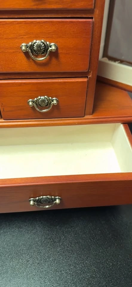 Wooden Jewelry Box with Drawers and Glass Doors - photo 2