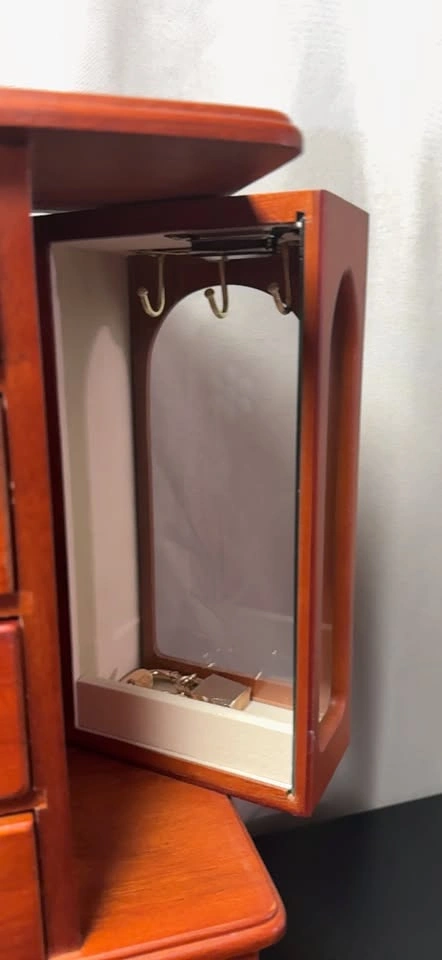 Wooden Jewelry Box with Drawers and Glass Doors - photo 3