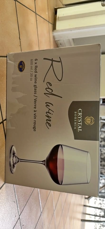 Crystal Bohemia 6x Red Wine Glass Set