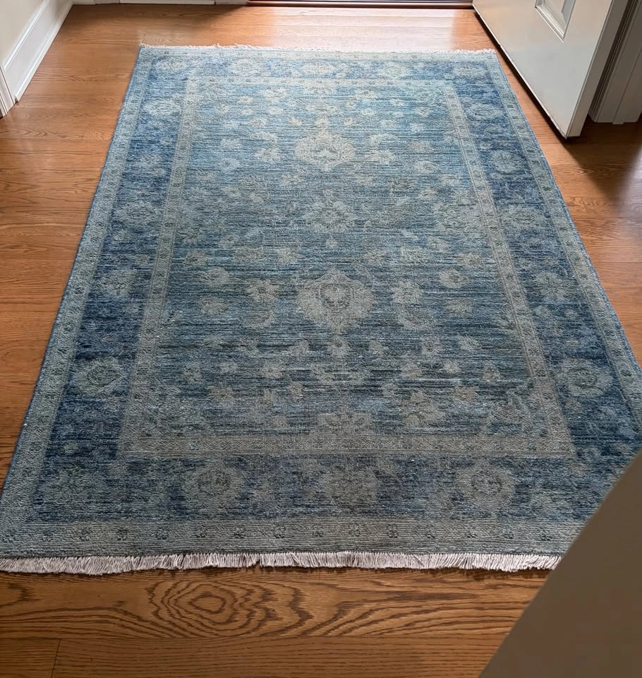 Rug Blue Wool Hand Knotted Persian 4' x 6' - photo 5