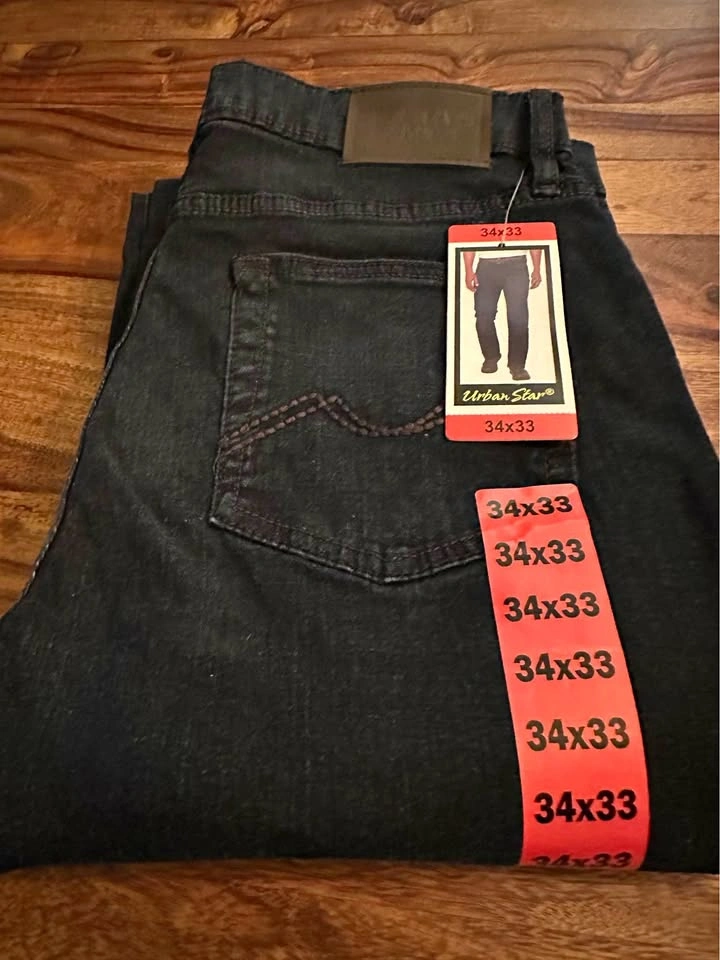 NEW Men’s Urban Star Jeans - Black 34x33