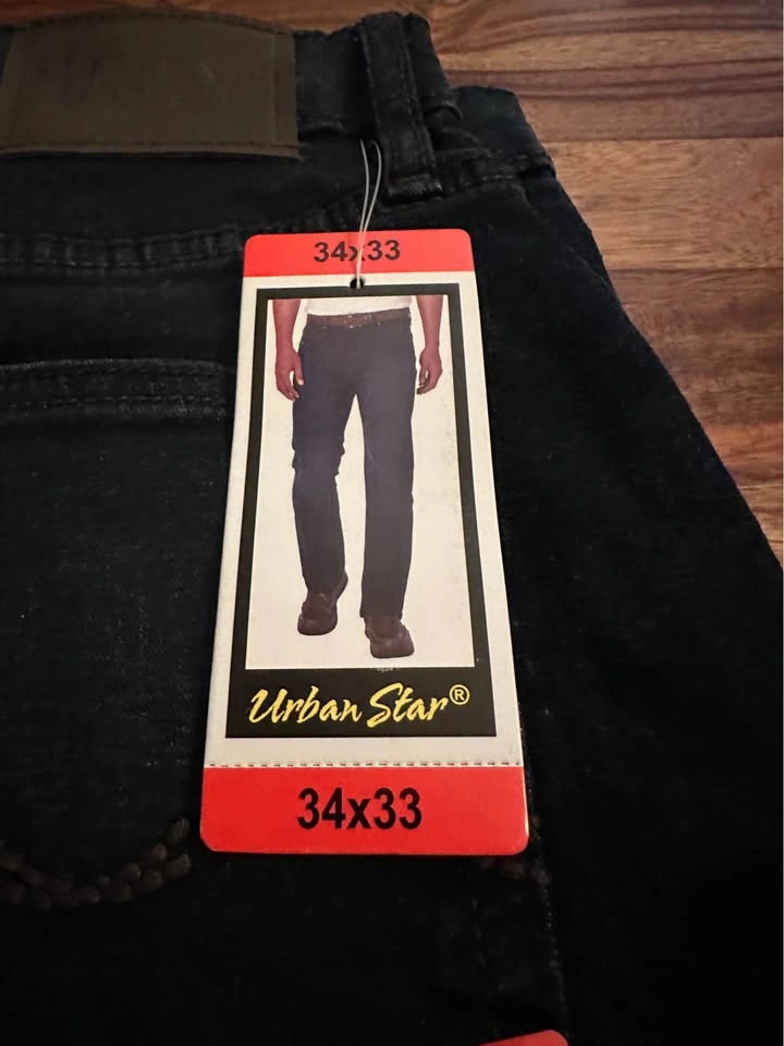 NEW Men’s Urban Star Jeans - Black 34x33 - photo 2