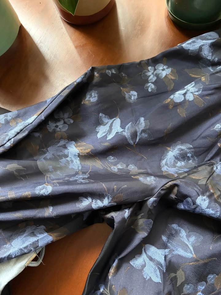 BNWT Anthropologie Somerset Navy Floral Jacquard Wide-Leg Pants, - photo 5