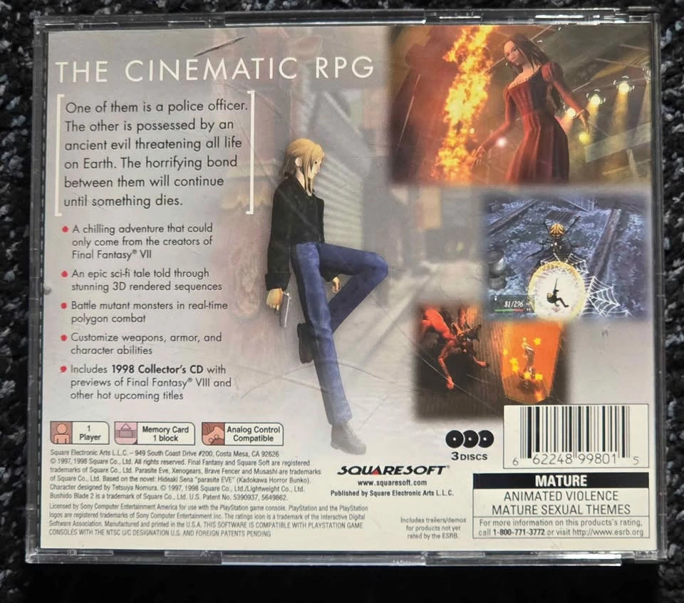 Parasite Eve Playstation One PS1 PSX No Manual - photo 2