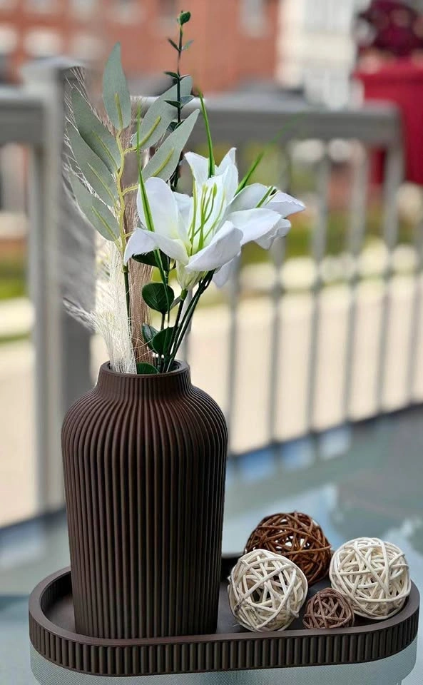 Modern flower Pot set - dark brown