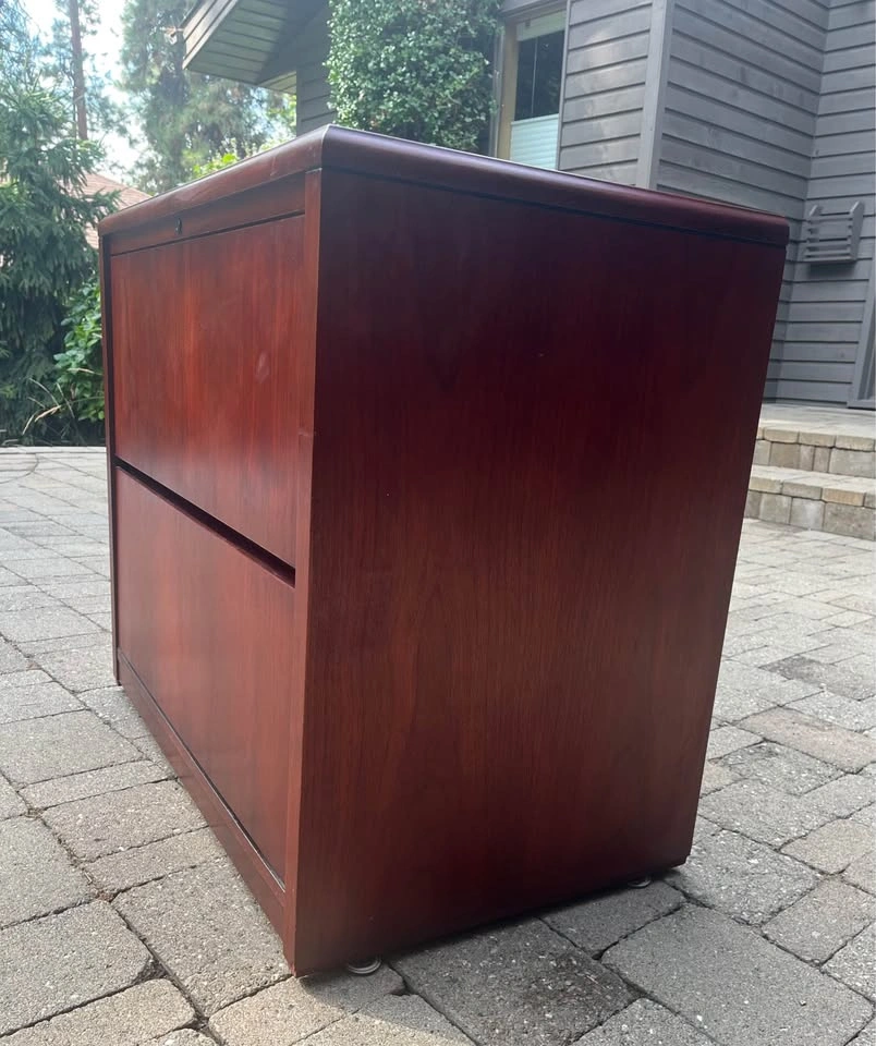 OFS 2-Drawer Lateral Filing Cabinet – Cherry Finish - photo 3