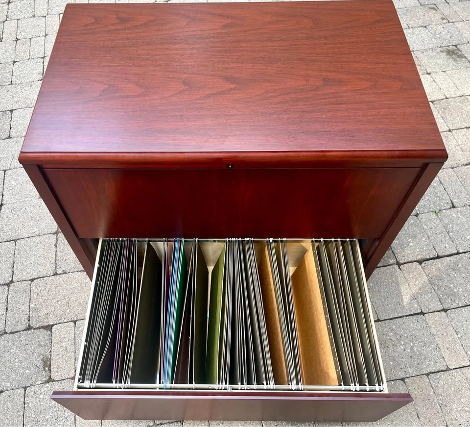 OFS 2-Drawer Lateral Filing Cabinet – Cherry Finish - photo 5