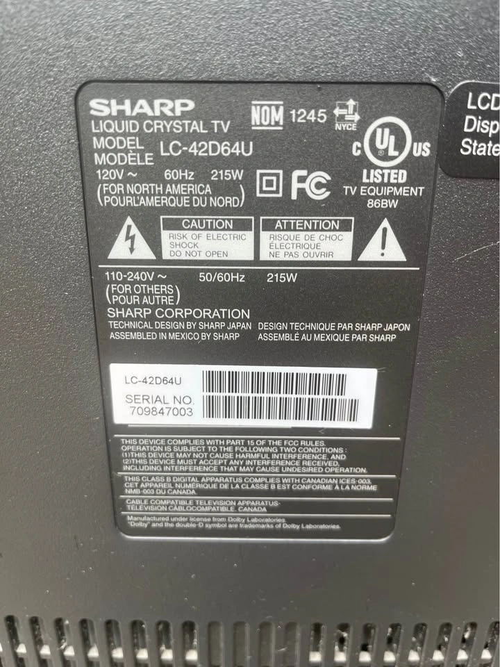 Sharp 42” Flat Screen TV - photo 3