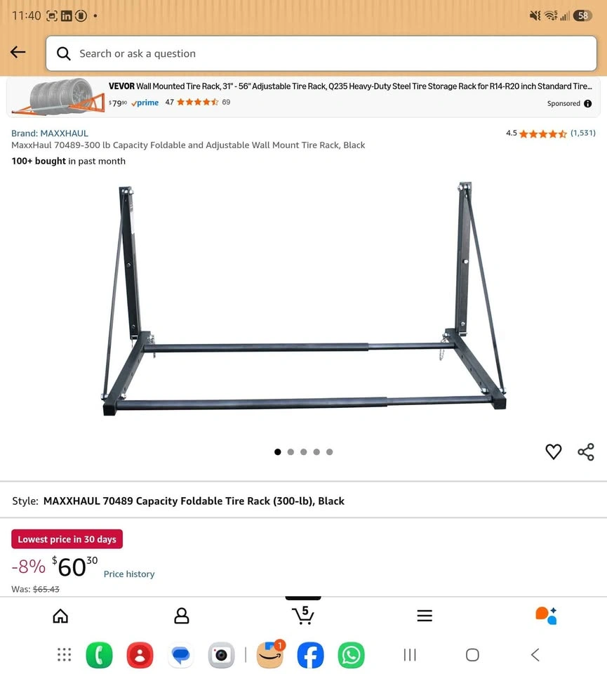 MaxxHaul 70489 Wall Mount Tire Rack - photo 2