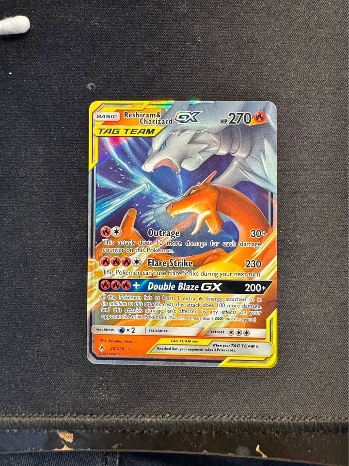 Reshiram and Charizard GX Tag Team #20 Pokemon card