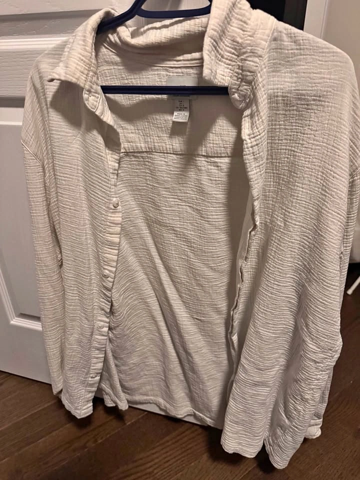 White Men’s H&M Cotton Dress Shirt Size L
