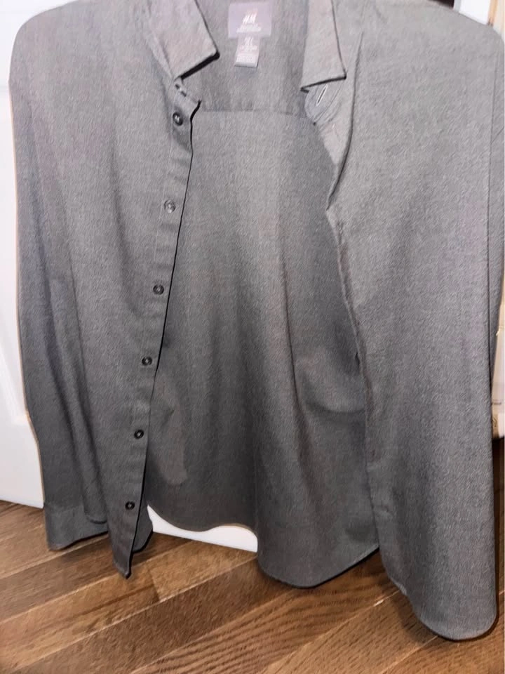 Men’s H&M Gray Dress Shirt Size L - photo 2