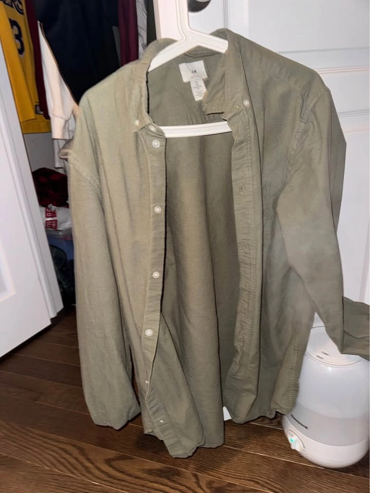 Men’s H&M Green Oxford Shirt Size L - photo 2