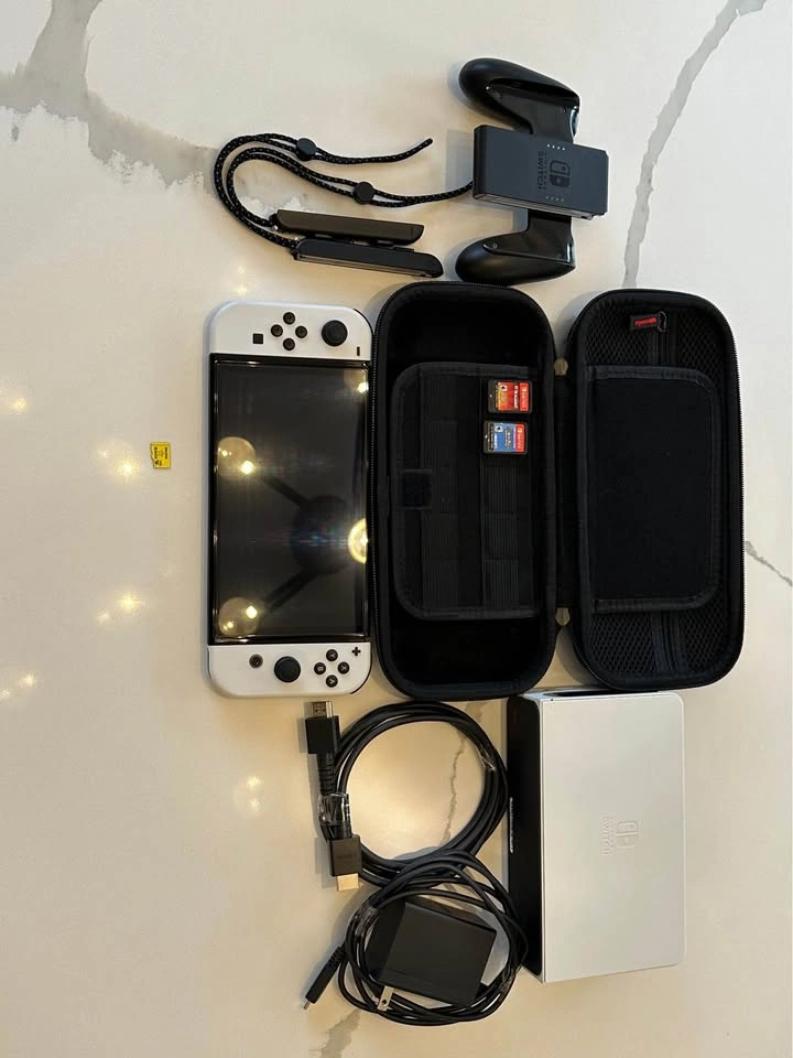 Nintendo Switch OLED White with Case and Accessories - photo 2