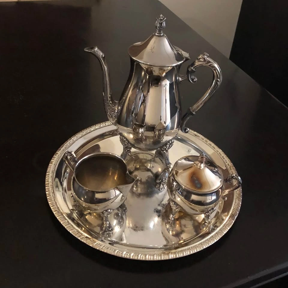 Vintage Leonard Silver Plated EP Brass Tea Set - photo 2