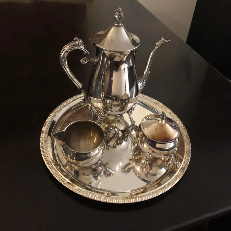 Vintage Leonard Silver Plated EP Brass Tea Set - photo 3