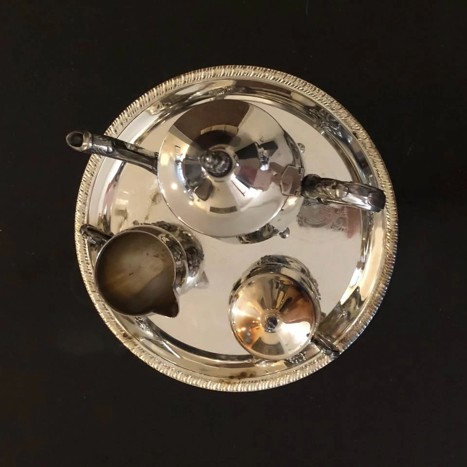 Vintage Leonard Silver Plated EP Brass Tea Set - photo 4