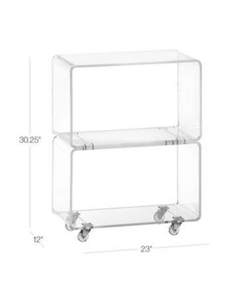 CB2 Peekaboo Acrylic Rolling Two Shelf - photo 2