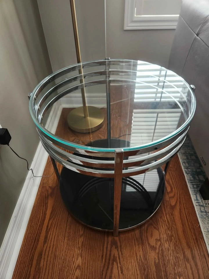 Round glass side table - photo 2