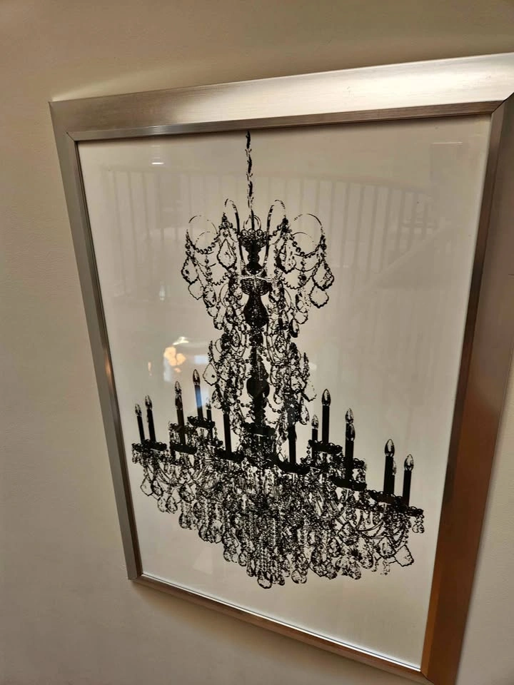 Framed Chandelier Wall Art x3