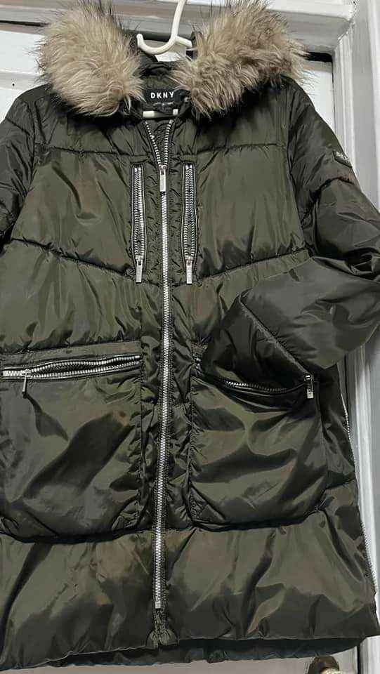 Like New/ DKNY Faux Fur Hood Winter Jacket